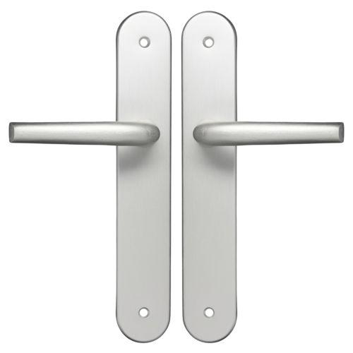 Ensemble double bequille sur plaque SANYA - Aluminium - Bec de cane - 195MM