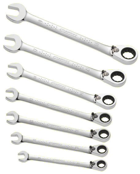 Jeu de 7 clés mixtes a cliquet | Expert by Facom