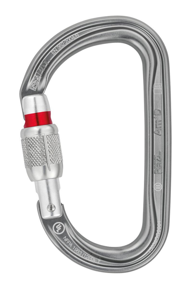 Mousqueton à verrouillage à vis en forme de D | PETZL AM'D SCREW-LOCK