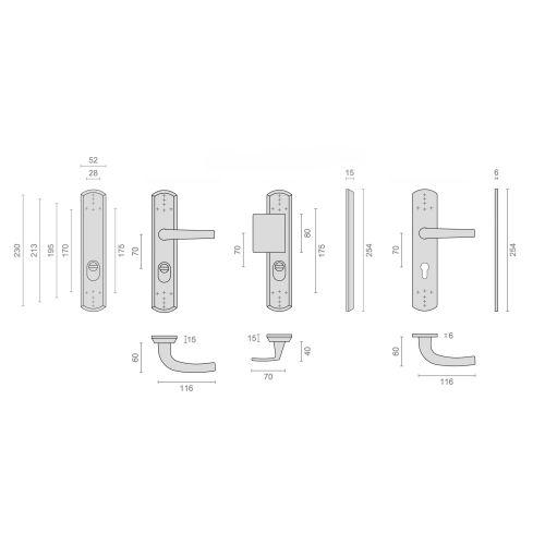 Ensemble de sécurité poignée double béquille SALOME SECURITE