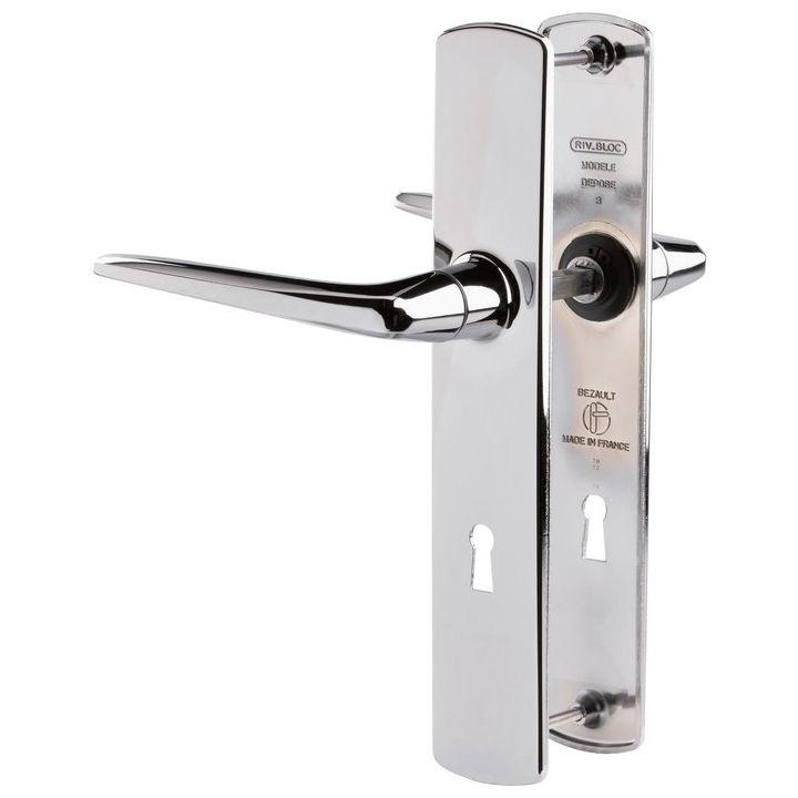 Ensemble double bequille sur plaque RIV'ANGER - Chrome - Clé I