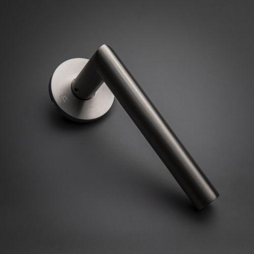 Béquille double sur rosace slim JADE série SL01 - Inox poli - Bec de cane - 19MM