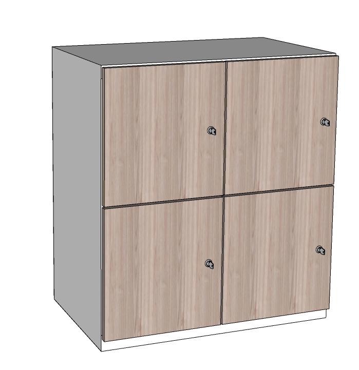 CASIER BUREAU METAL ET BOIS 1 COLONNE 2 CASES 300 X 500 X 890