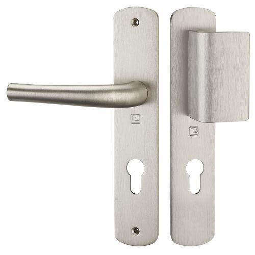 Ensemble sur plaque massive SALOME - Inox- Clé I et Palière - 195MM