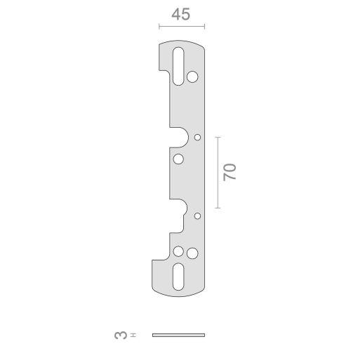 Plaque de réhausse CAP 3mm Entraxe 70mm pour SALOME et ELFE