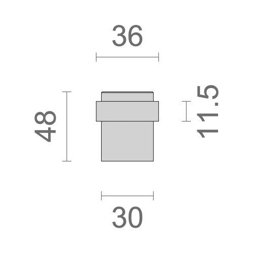 HERACLES I-3540F1 butoir de sol aluminium 3540 finition argent