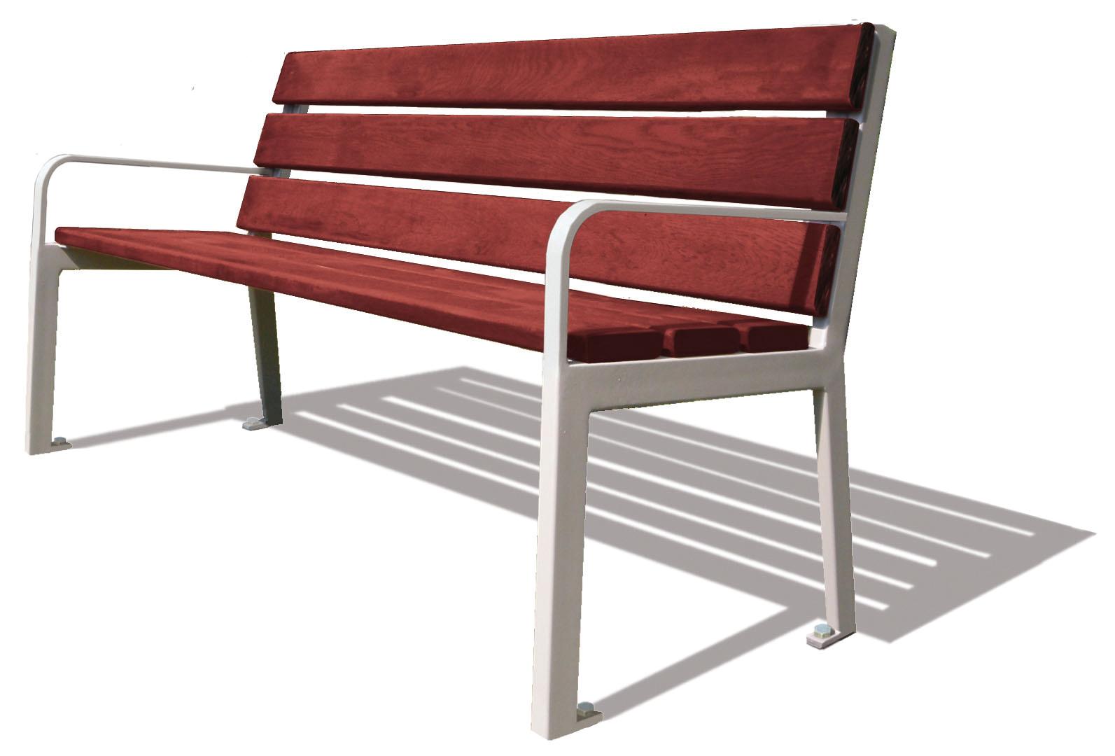 BANC ACIER BOIS ACAJOU SANS ACCOUDOIRS 1200 MM
