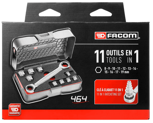 Coffret clé à cliquet en 11 en 1 | FACOM 464.J1APB