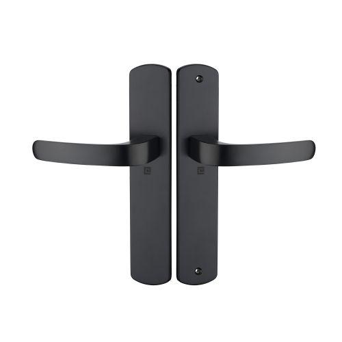 Ensemble double bequille sur plaque ELFE- Noir mat - Bec de cane - 195MM