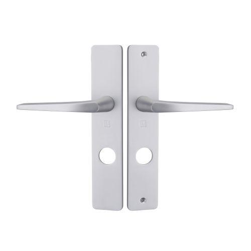 Ensemble double bequille sur plaque HIONNA - Aluminium - Argent - Trou 22.5MM