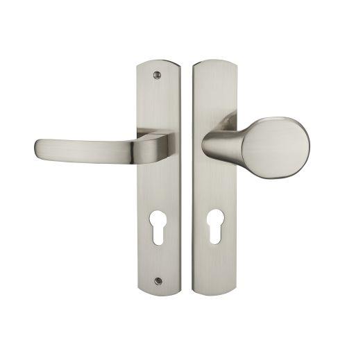 Ensemble sur plaque ELFE - Zamak satin - Clé I et Palière - 195MM