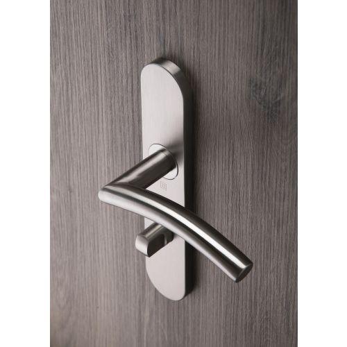 Ensemble double bequille sur plaque JADE série 1494 - voyant- inox brossé