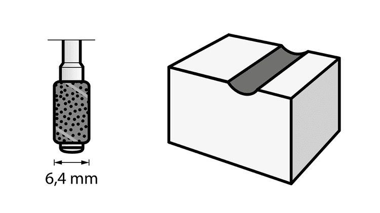 Bande de ponçage et mandrin 6,4 mm grain 60 (430)