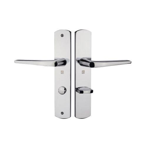 Ensemble double bequille sur plaque KROM - Chromé - Condamnation - 195MM