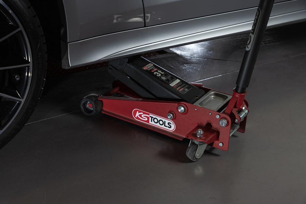 Cric hydraulique extra-bas de voiture 3T avec 2 Roues directionnelles