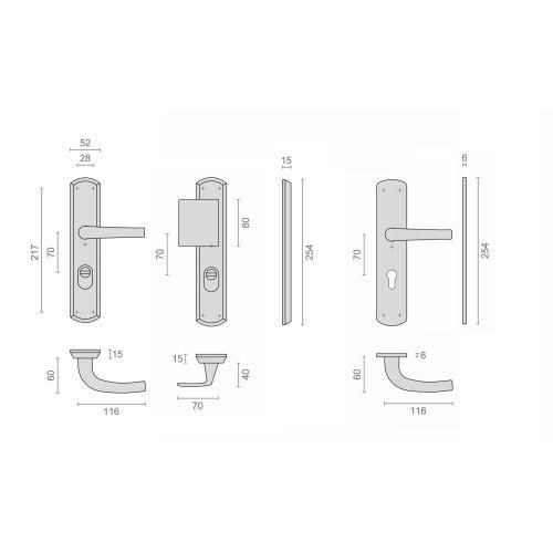 Ensemble de sécurité poignée double béquilles A2P* Entraxe 70mm SALOME SECURITE