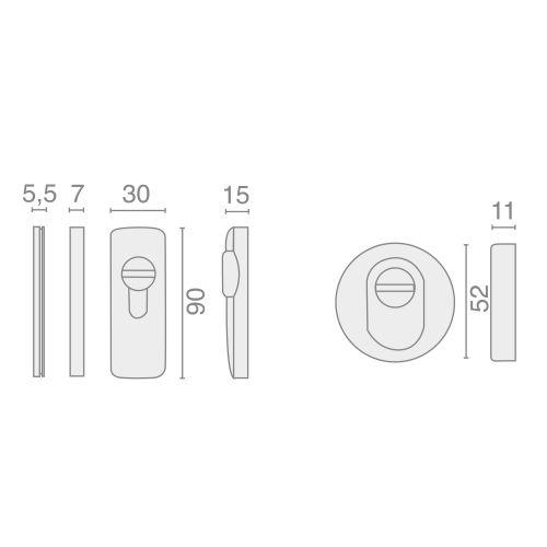 Rosace de sécurité rectangulaire - SALOME SECURITE