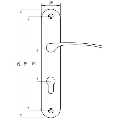 Ensemble double bequille sur plaque MORGAN - Satin nickelé - Clé I