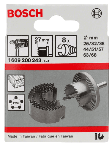 SET 8 SCIES CLOCHES BOIS 23 à 68 mm