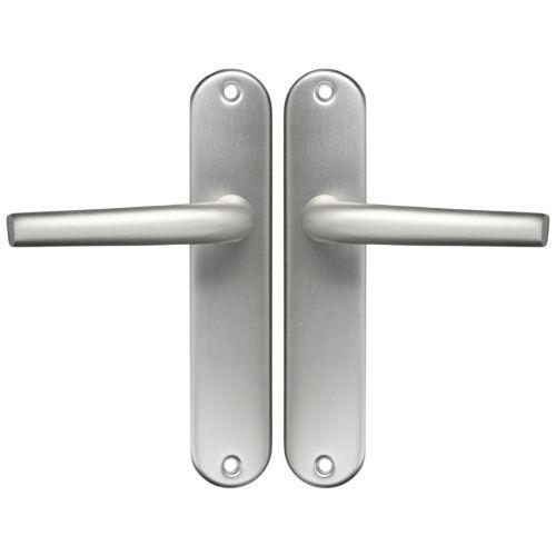 Ensemble double bequille sur plaque SANYA - Aluminium - Bec de cane - 165MM