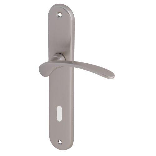 Ensemble double bequille sur plaque MORGAN - Satin nickelé - Clé L