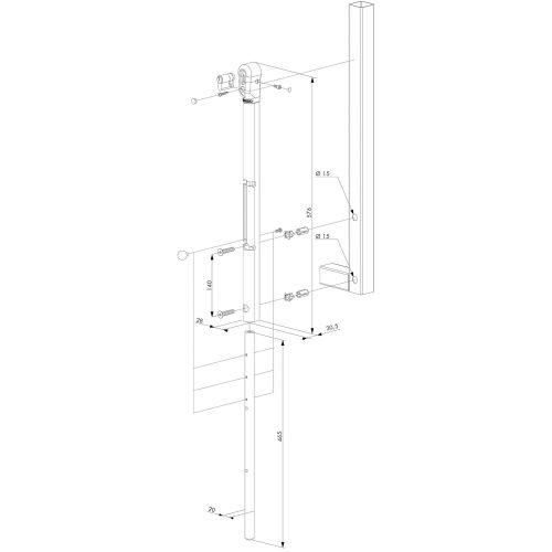 LOCINOX P00006405-SILV verrou de sol verrouillabe argenté diamètre 20 mm