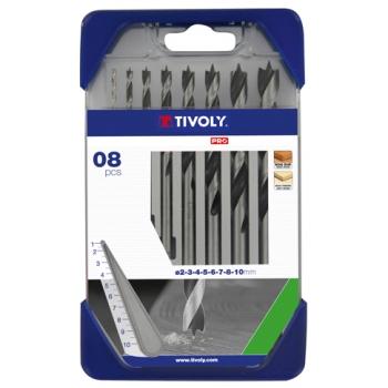 8 forets bois 3 pointes Ø 2 à 10mm