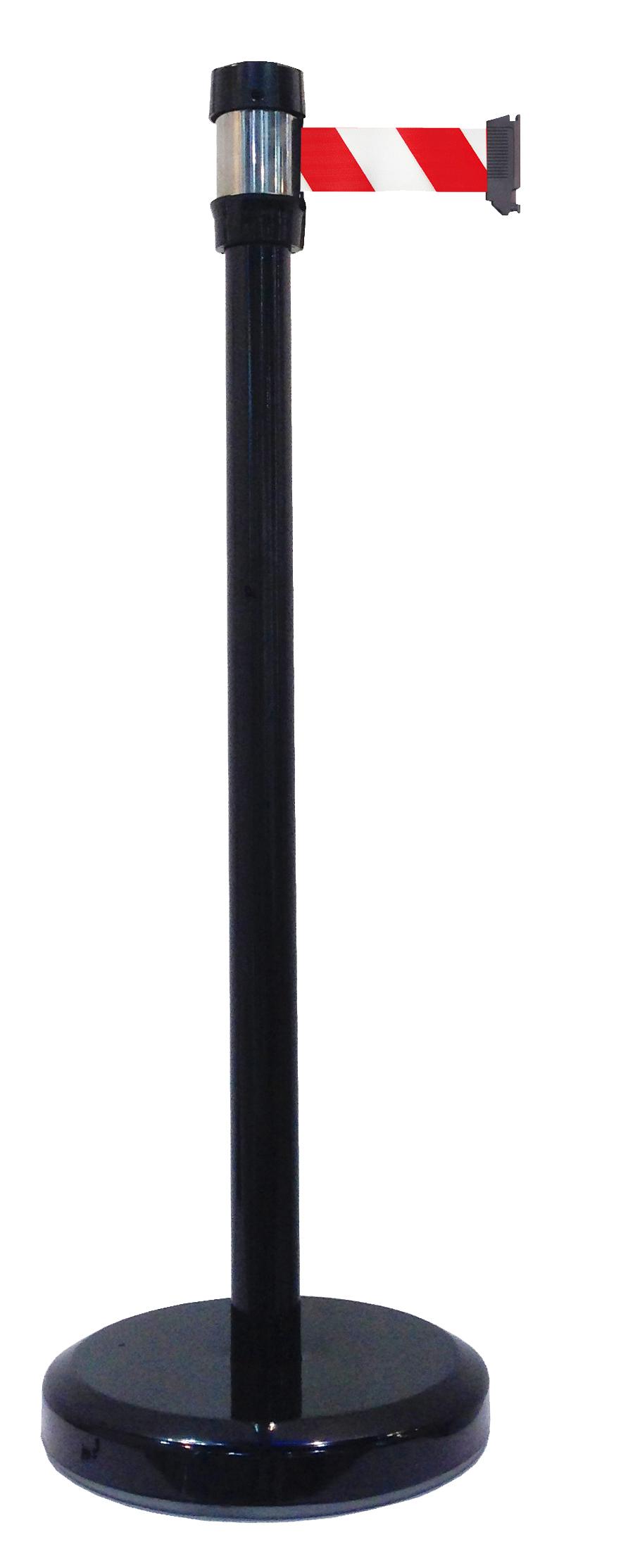 POTEAU A SANGLE ROUGE SOCLE NOIR