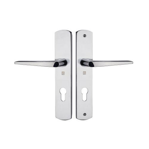 Ensemble double bequille sur plaque KROM - Chromé - Clé I - 195MM