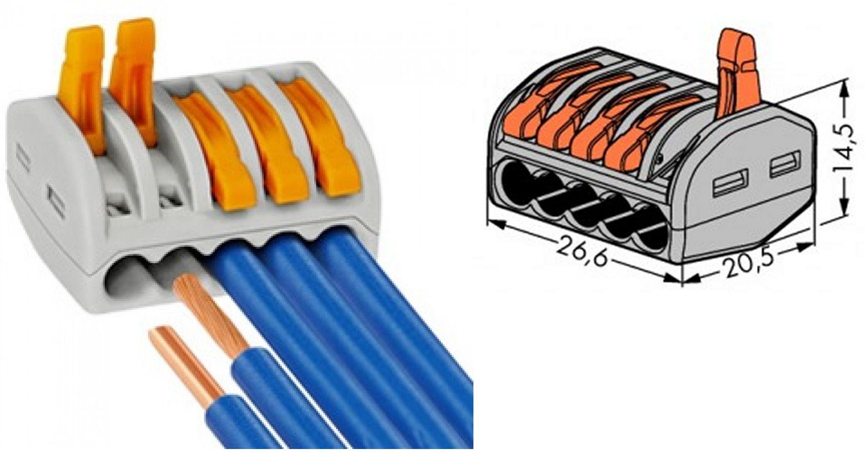 BORNE DE CNX A LEVIER WAGO 222