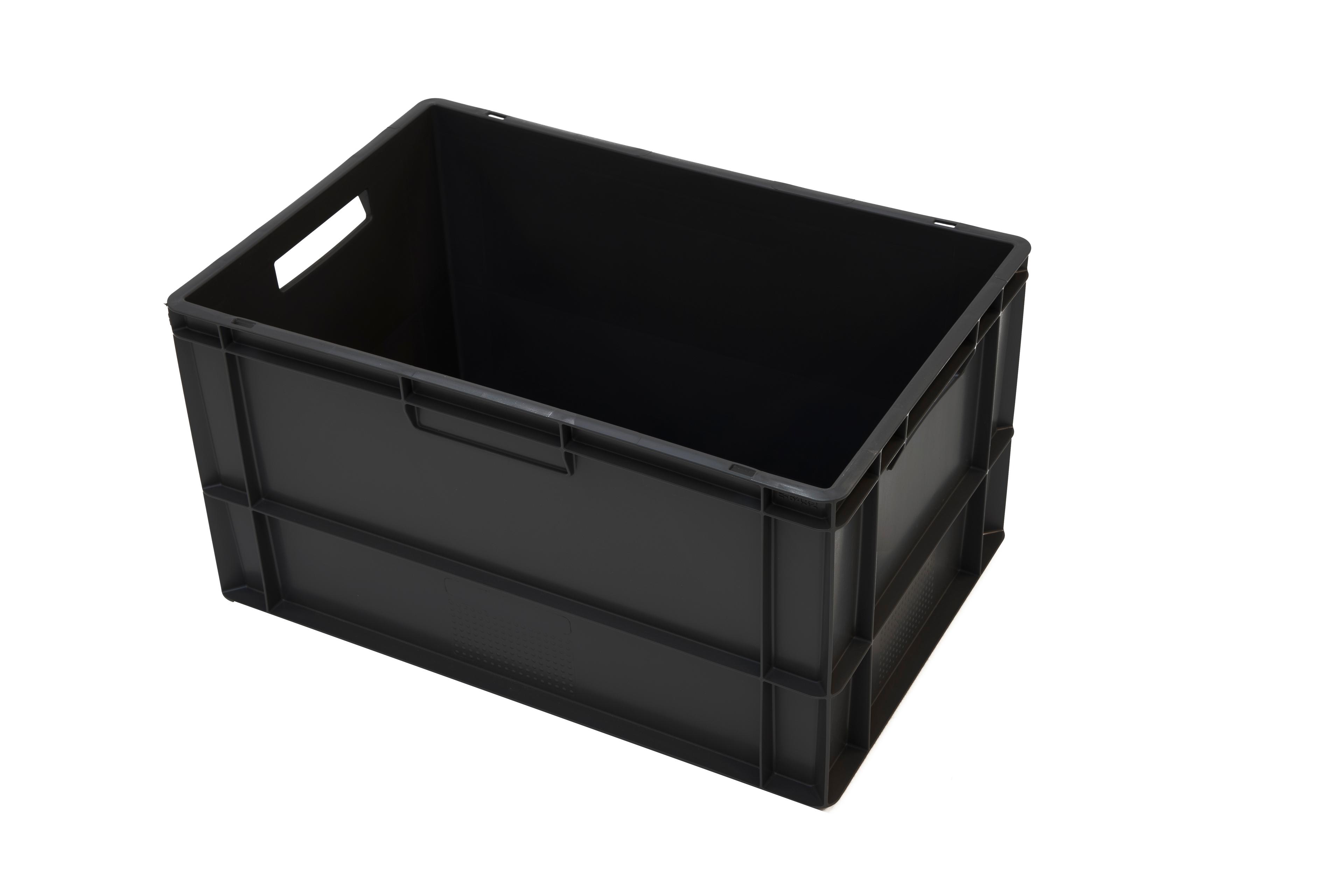 BAC EMPILABLE NOIR FOND ET COTES PLEINS