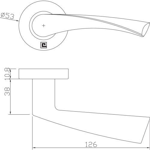 Béquille double massive sur rosace bec de cane JADE série 4002 - Inox