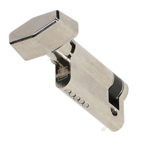 Demi-cylindre européen à bouton laiton nickelé 5 goupilles 10 X 40 mm