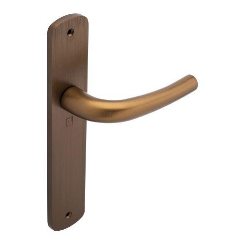 Ensemble double bequille sur plaque SALOME - Alu. - Choco. - Bec de cane - 195MM