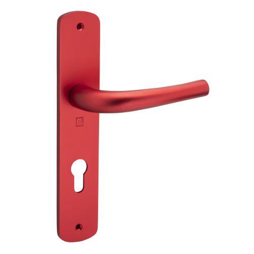 Ensemble double bequille sur plaque SALOME - Alu. - Chocolat - Clé I - 195MM