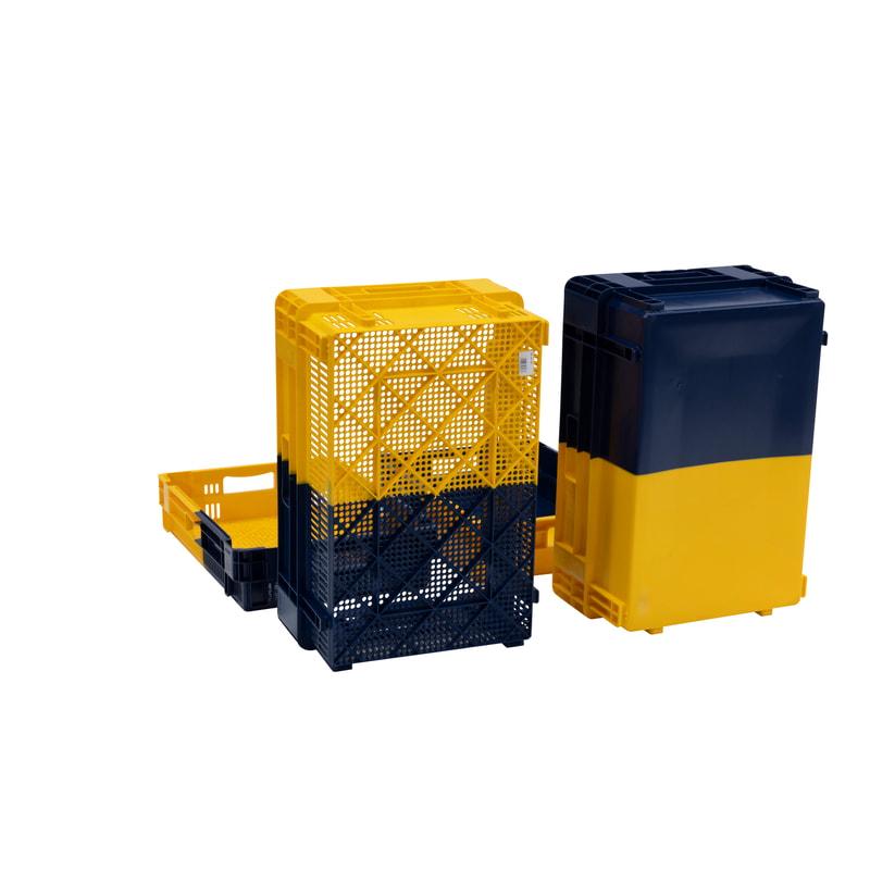 BAC GERBABLE EMBOITABLE BLEU/JAUNE 600 X 400 22,25,34 et 47 litres