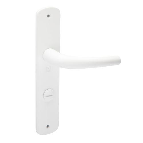 Ensemble double bequille sur plaque SALOME - Alu - Blanc- Condamnation - 195MM