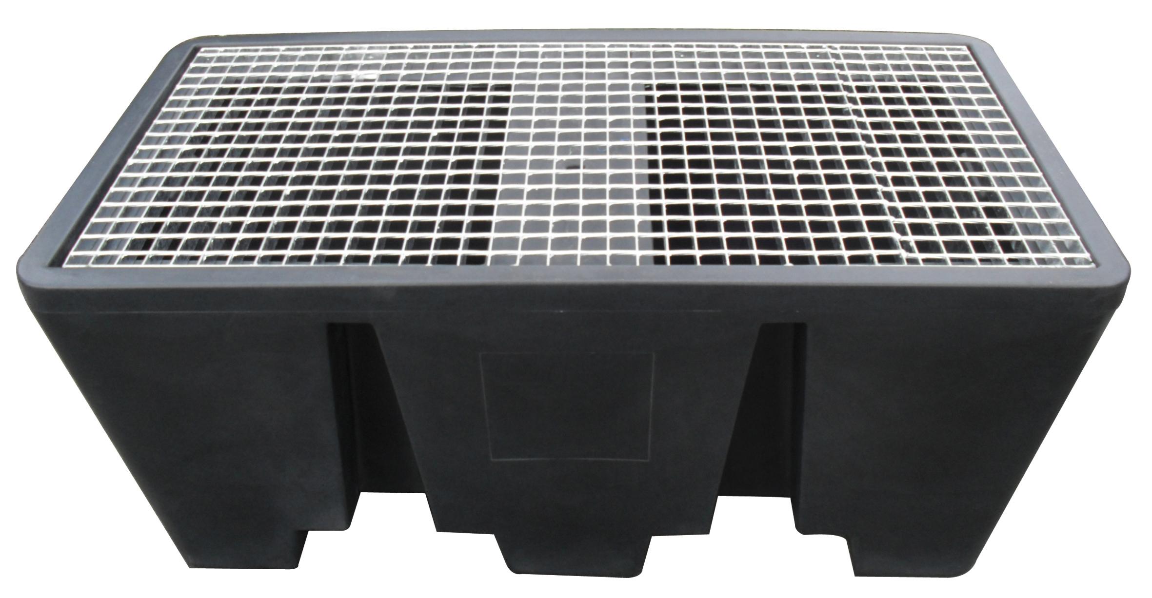 BAC DE RETENTION EN POLYETHYLENE HAUTE DENSITE AVEC CAILLEBOTIS ACIER