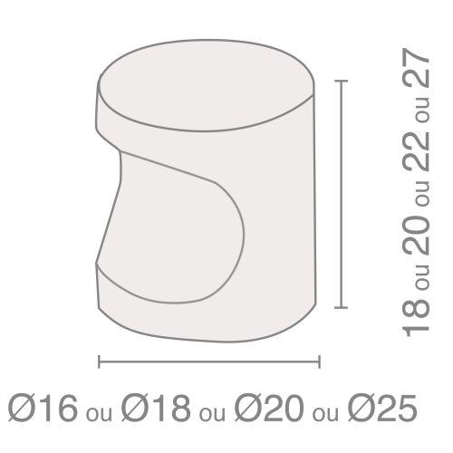 Bouton à encoche inox brossé Collection JADE - HERACLES