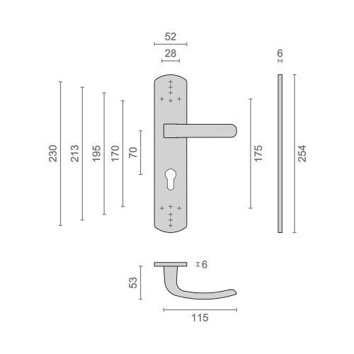 Ensemble de sécurité Porte Palière ELFE EA70 entraxe 70 mm - HERACLES