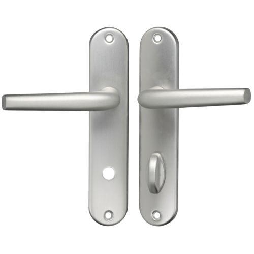 Ensemble double bequille sur plaque SANYA - Aluminium - Condamnation - 165MM