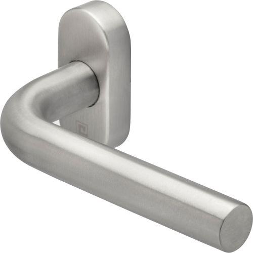 Béquille double sur rosace ovale étroite JADE série 1194 - Inox - Droite