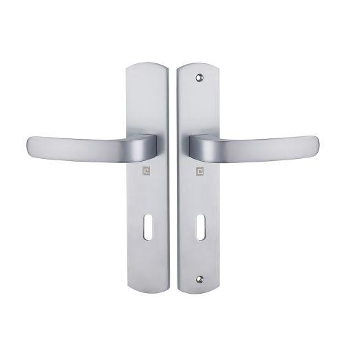 Ensemble double bequille sur plaque ELFE- Chromé mat - Clé L - 195MM