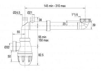 Tubulure Connectic gain de place pour lavabo