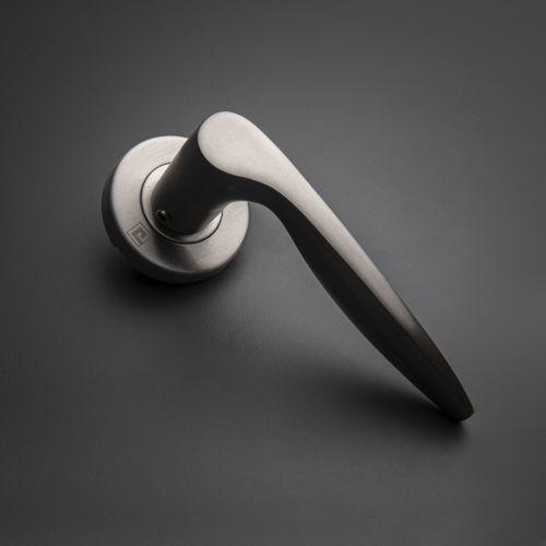 Béquille double massive sur rosace bec de cane JADE série 4003 - Inox