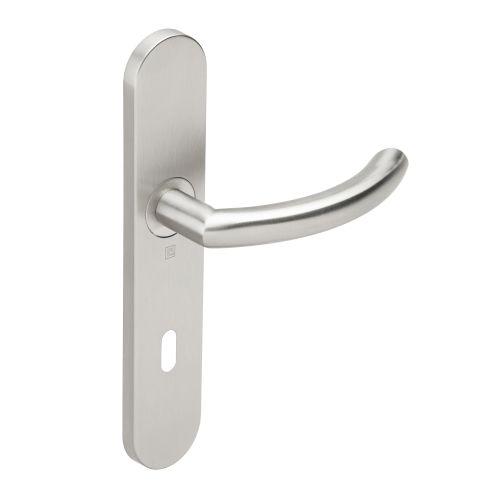 Ensemble double bequille sur plaque JADE série 1094 - Cle L - inox brossé