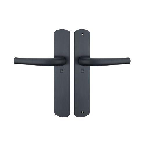 Ensemble double bequille sur plaque SALOME - Alu. - Noir - Bec de cane - 195MM