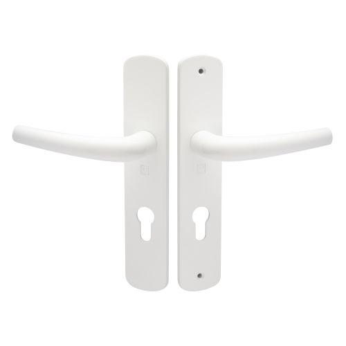 Ensemble double bequille sur plaque SALOME - Aluminium - Blanc- Clé I - 195MM