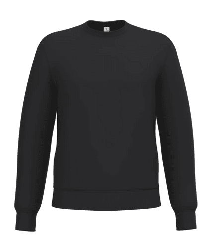 Sweat-shirt col rond unisexe manches longues Noir