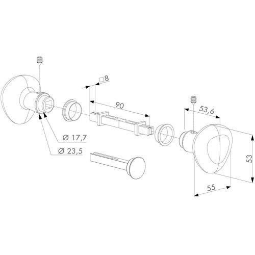 Kit boutons blocages en combinaison de la gâche électrique - LOCINOX P00006380